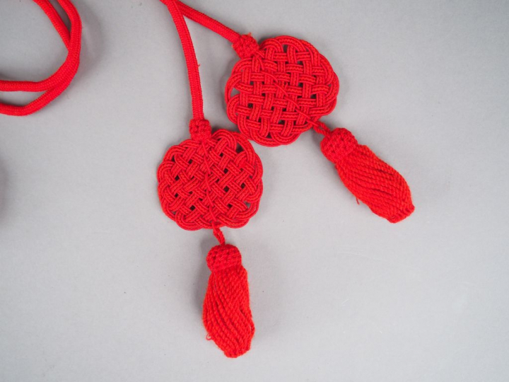 Beau cordon raquette de chapska ou de Kolback Second Empire en laine r