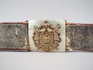 Vente aux enchères Beau et large ceinturon de grande tenue, ceinturon en maroquin rouge a