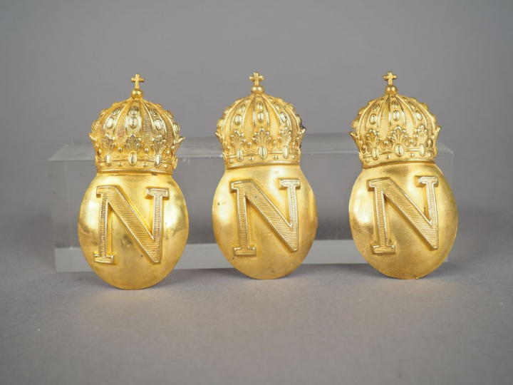 Lot de trois ornements de croupières de guides de la Garde impériale (