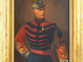 Vente aux enchères Ecole française XIXème « Capitaine des Zouaves » Huile sur panneau.  S