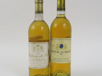 Vente aux enchères 2 BOUTEILLES SAUTERNES : 1 CHÂTEAU LA PELOUE 1985 - 1 CHÂTEAU DU COY 1