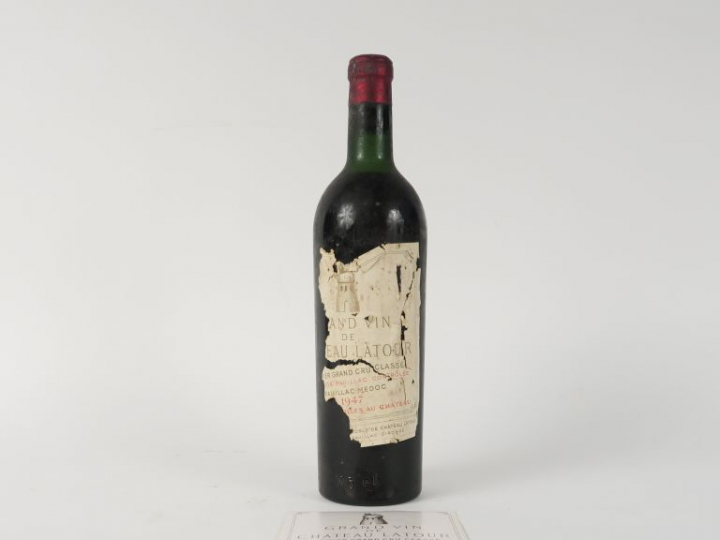 1 BOUTEILLE CHÂTEAU LATOUR 1er GCC PAUILLAC - 1947 - LB/EA/ETIQUETTE N