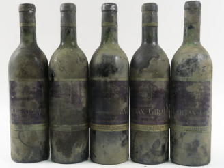 Vente aux enchères 5 BOUTEILLES CHÂTEAU CERTAN GIRAUD POMEROL - 1960 - 1 LB/2 MEP/2 BEP/B