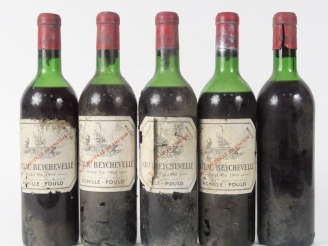 Vente aux enchères 5 BOUTEILLES CHÂTEAU BEYCHEVELLE GCC ST JULIEN - 1964 - 1 HEP/3 MEP/1 