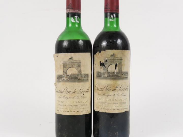 2 BOUTEILLES CHÂTEAU LÉOVILLES LAS CASES GCC ST JULIEN - 1970 - 1 HEP/