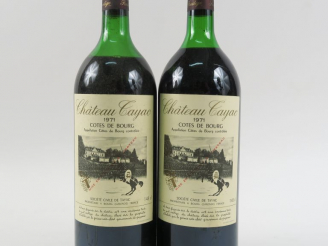 Vente aux enchères 2 MAGNUMS CHÂTEAU TAYAC CÔTES DE BOURG - 1971 - 1 LB-HEP/1 MEP 
