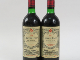Vente aux enchères 2 BOUTEILLES CHÂTEAU GAZIN POMEROL - 1975 - BG
