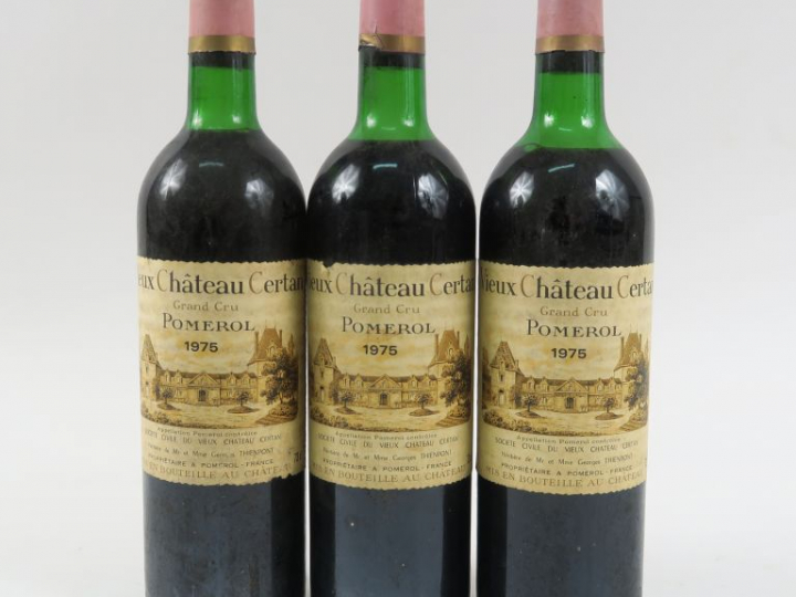 3 BOUTEILLES VIEUX CHÂTEAU CERTAN POMEROL - 1975 - 1 LB/1 LB-HEP/1 HEP