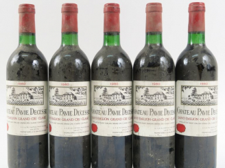 Vente aux enchères 5 BOUTEILLES CHÂTEAU PAVIE DECESSE GCC ST EMILION - 1980 - BG