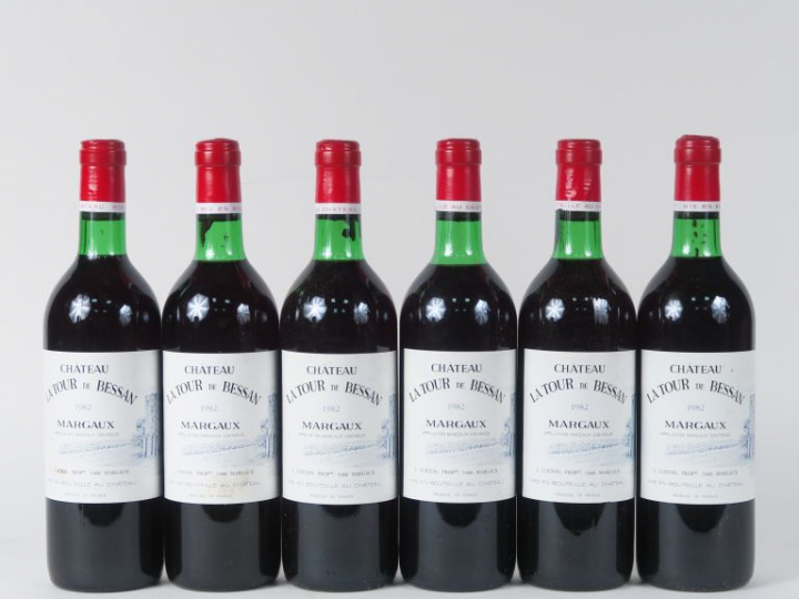 6 BOUTEILLES CHÂTEAU LA TOUR DE BESSAN MARGAUX - 1982 - CBO - LB