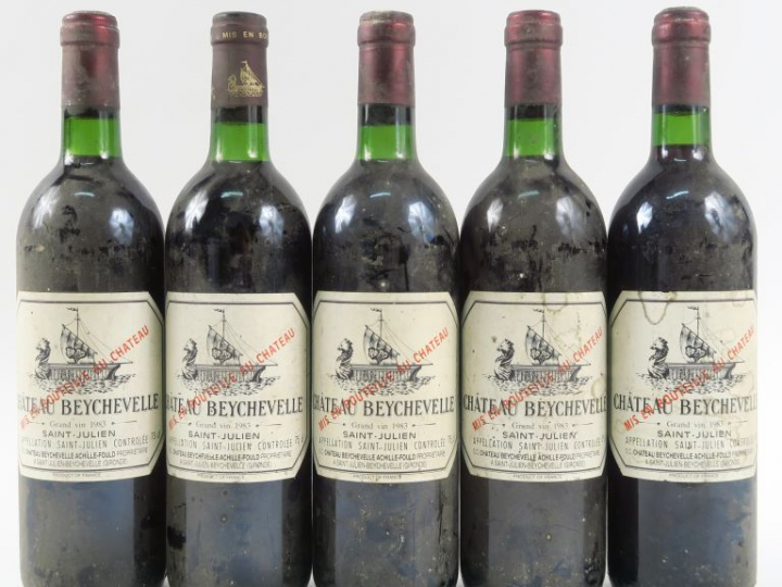 5 BOUTEILLES CHÂTEAU BEYCHEVELLE GCC ST JULIEN - 1983 - BG