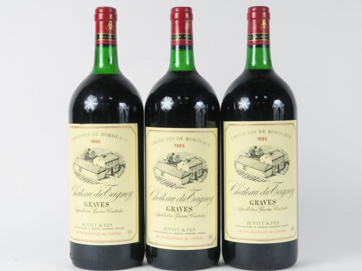 3 MAGNUMS CHÂTEAU DU TEIGNEY GRAVES - 1985 - BG
