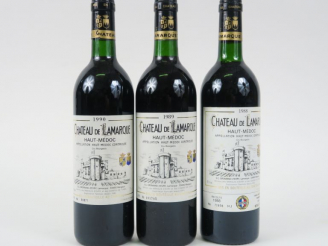 Vente aux enchères 3 BOUTEILLES CHÂTEAU LAMARQUE HAUT MÉDOC -1 de 1990 - 1 de 1989 - 1 de