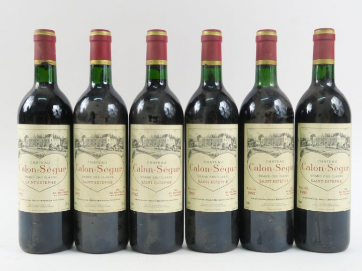 6 BOUTEILLES CHÂTEAU CALON SÉGUR GCC ST ESTEPHE - 1992 - BG