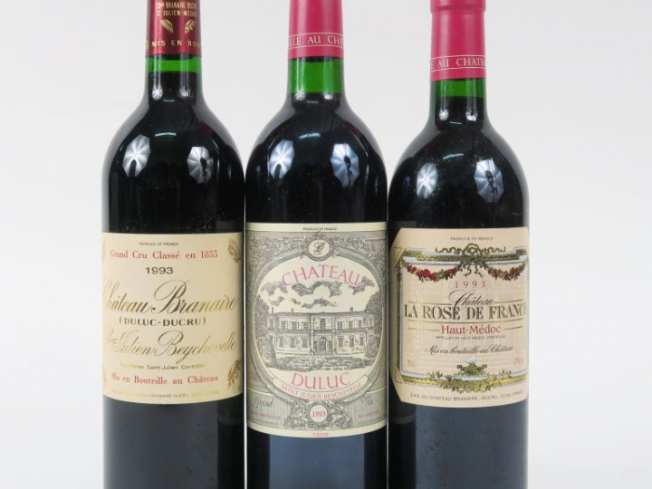 3 BOUTEILLES DU CHÂTEAU BRANAIRE 1993 - COFFRET : 1 CHÂTEAU BRANAIRE G