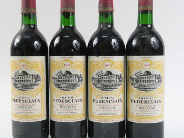 4 BOUTEILLES CHÂTEAU PEDESCLAUX GCC PAUILLAC - 1993 - 3 BG+/1 BG