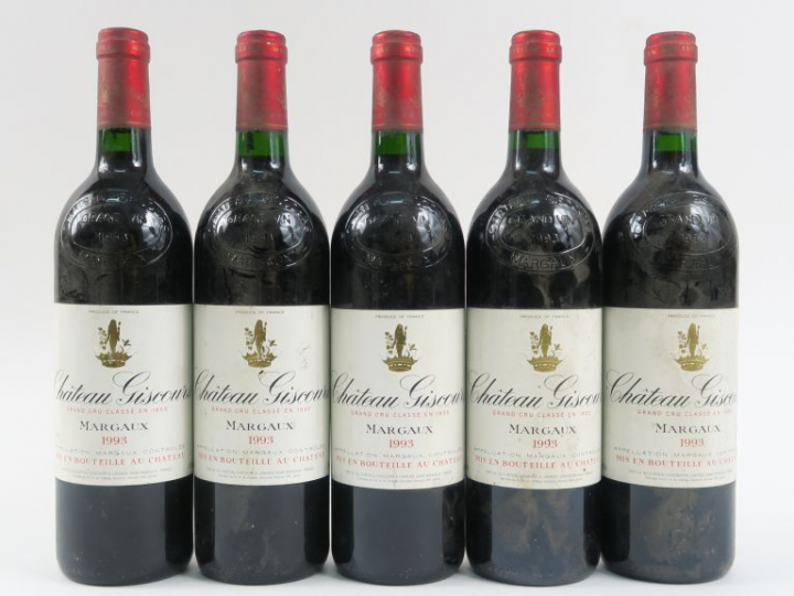 5 BOUTEILLES CHÂTEAU GISCOURS GCC MARGAUX - 1993