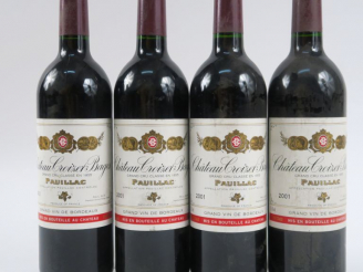 Vente aux enchères 4 BOUTEILLES CHÂTEAU CROIZET BAGES GCC PAUILLAC - 2001