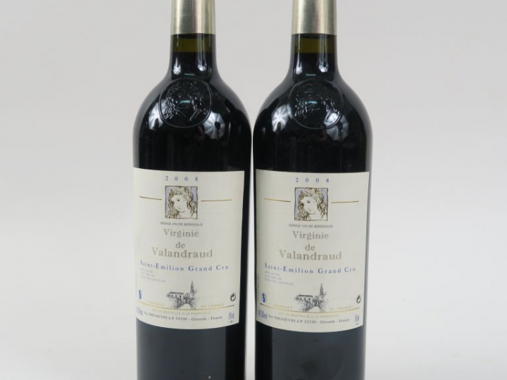 2 BOUTEILLES CHÂTEAU VIRGINE DE VALANDRAUD GC ST EMILION - 2008