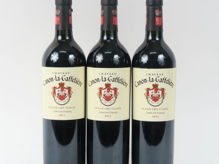 3 BOUTEILLES CHÂTEAU CANON LA GAFFELIÈRE 1er GCC ST EMILION - 2011