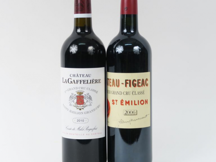 2 BOUTEILLES 1er GCC ST EMILION : 1 CHÂTEAU FIGEAC 2006 - 1 CHÂTEAU LA