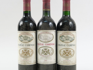 Vente aux enchères 3 BOUTEILLES CHÂTEAU CAMENSAC GCC HAUT MÉDOC : 2 de 1990 - 1 de 1986 B