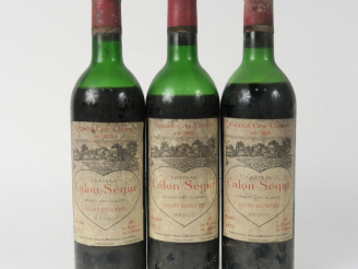Vente aux enchères 3 BOUTEILLES CHÂTEAU CALON SÉGUR GCC ST ESTÈPHE : 2 de 1972 BEP - 1 de