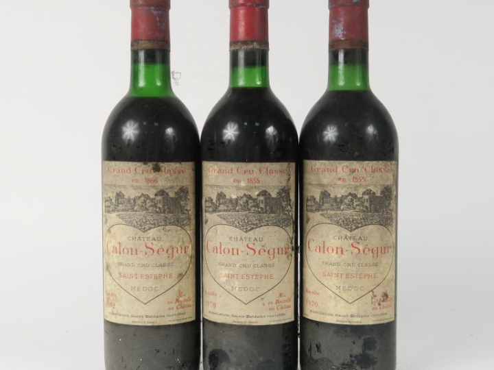 3 BOUTEILLES CHÂTEAU CALON SÉGUR GCC ST ESTÈPHE : 2 de 1970 BG/EF - 1 