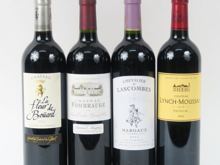 4 BOUTEILLES : 1 CHÂTEAU LYNCH MOUSSAS GCC PAUILLAC 2016 - 1 CHÂTEAU F