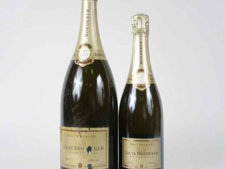 2 FLACONS LOUIS ROEDERER 'BRUT PREMIER' : 1 MAGNUM - 1 BOUTEILLE
