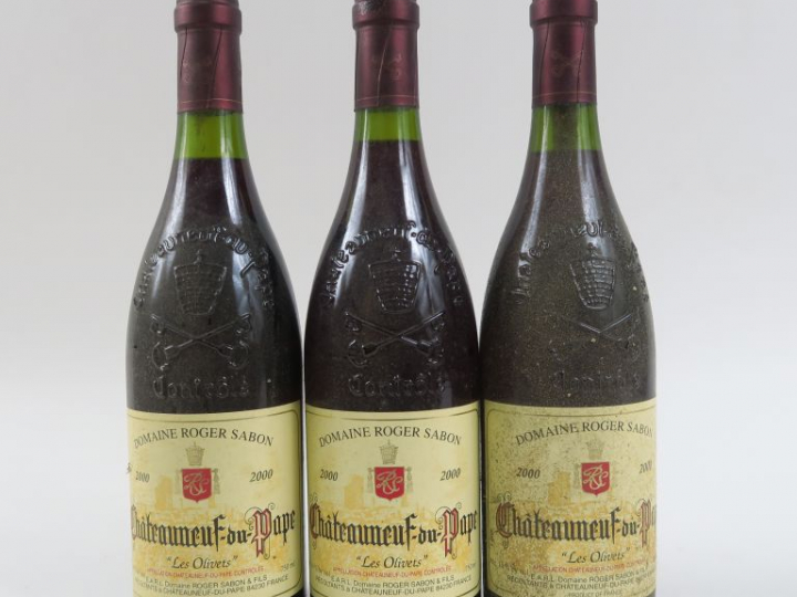 3 BOUTEILLES CHÂTEAUNEUF DU PAPE 'LES OLIVETS' R. SABON - 2000