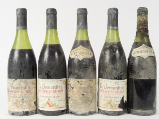 Vente aux enchères 5 BOUTEILLES CHÂTEAUNEUF DU PAPE 'LA BERNARDINE' GRANDE CUVÉE M. CHAPO