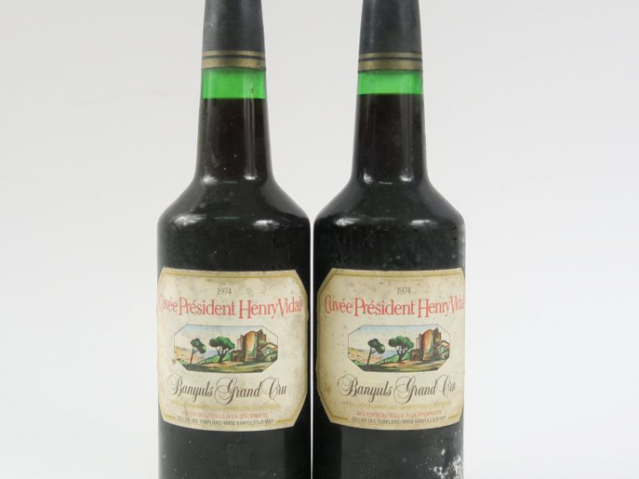 2 BOUTEILLES BANYULS GC 'CUVÉE DU PRÉSIDENT HENRY VIDAL' - 1974