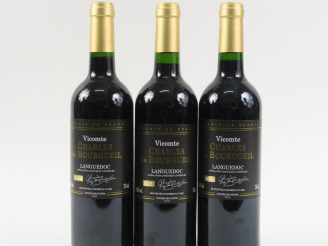 Vente aux enchères 3 BOUTEILLES VICOMTE CHARLES DE BOURGUEIL LANGUEDOC - 2017