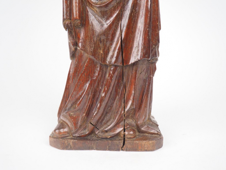 Sculpture fin XVIIème début XVIIIème en chêne sculpté. « Vierge à l’En