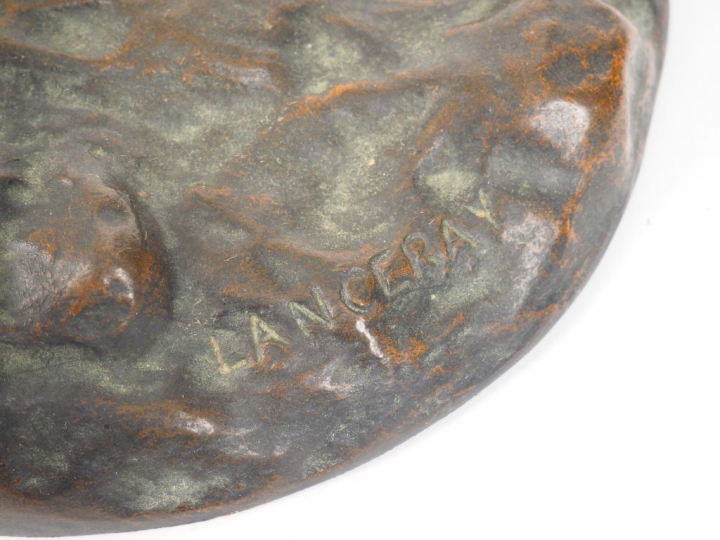 Eugène LANCERAY  "Cavalier arabe" Sculpture en bronze.  Signée.  H. 52