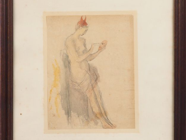 Henry CROS (attribué à)  "figure allégorique".  Aquarelle.  Dim. 29,5 