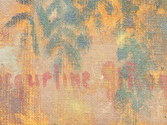 	Jacqueline GILSON. Tryptique « Femme au jardin" et "natures mortes" H