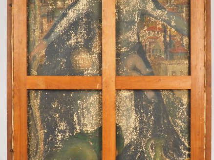 	Jacqueline GILSON. Tryptique « Femme au jardin" et "natures mortes" H