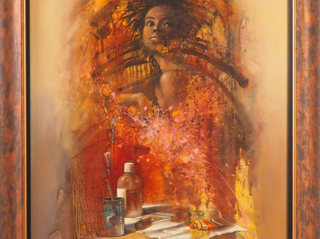 LOISANT.  "Le modèle" Huile sur toile, signée en bas à droite. Dim. 80
