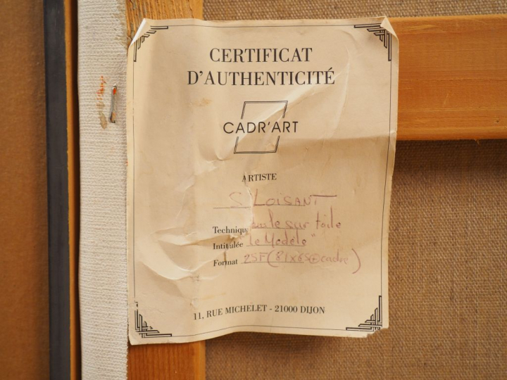 LOISANT.  "Le modèle" Huile sur toile, signée en bas à droite. Dim. 80