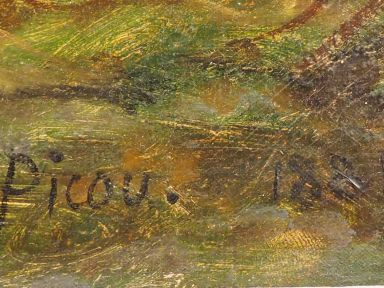 Henry PICOU.  "La ronde des muses" Huile sur toile, signée en bas à dr