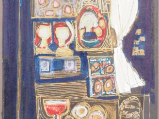 Vente aux enchères SALIM. "Composition" Dessin signé en bas à droite et daté 96 Dim. 20 x