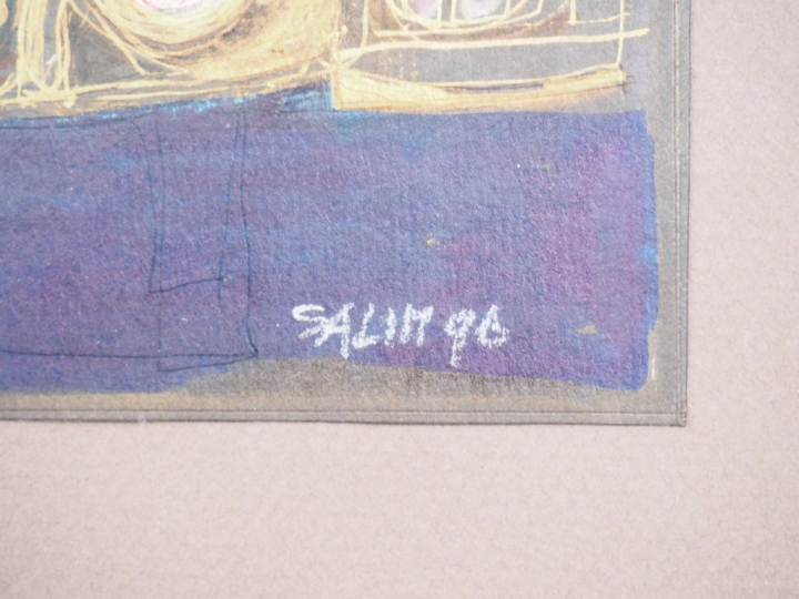SALIM. "Composition" Dessin signé en bas à droite et daté 96 Dim. 20 x
