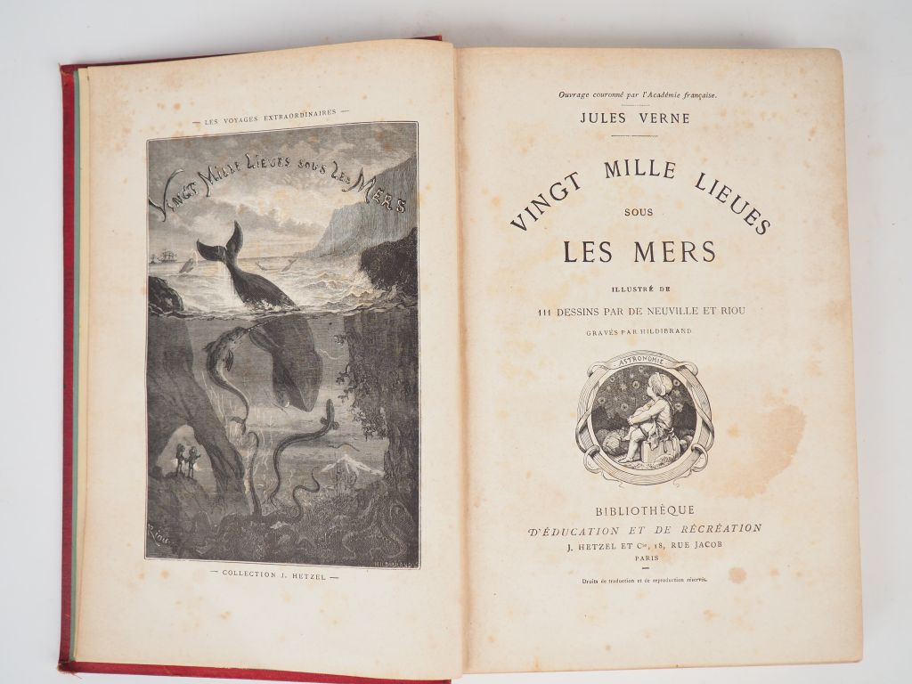 Lot de VERNE (Jules). Vingt mille lieues sous les mers, illustré par De