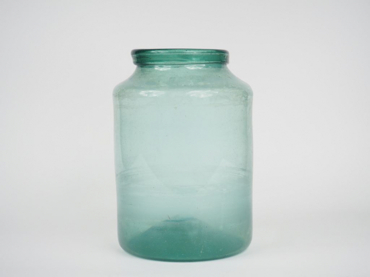 Bocal à conserve XVIIIème XIXème en verre soufflé.  H. 31 cm