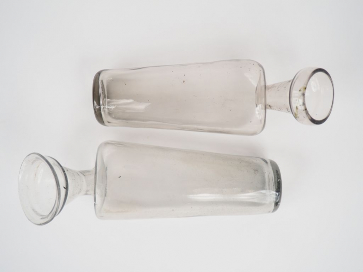 2 pistolets en verre soufflé XIXème.