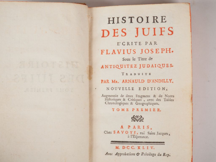 FLAVIUS JOSEPH. Histoire des Juifs. Antiquités judaïques traduites par