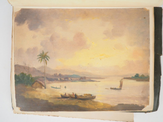 Vente aux enchères ALBUM D'AQUARELLES ET DE DESSINS ORIGINAUX, ca 1870-1880. Environ 200 