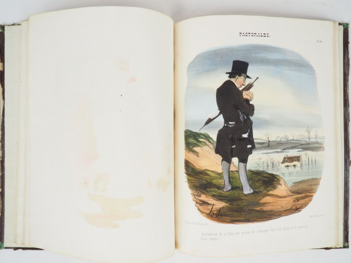 ALBUM DE CARICATURES. Milieu du XIXème. 26 planches lithographiées et 